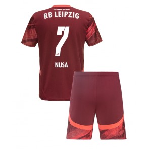 RB Leipzig Antonio Nusa #7 Dětské Venkovní dres komplet 2024-25 Krátký Rukáv (+ trenýrky)